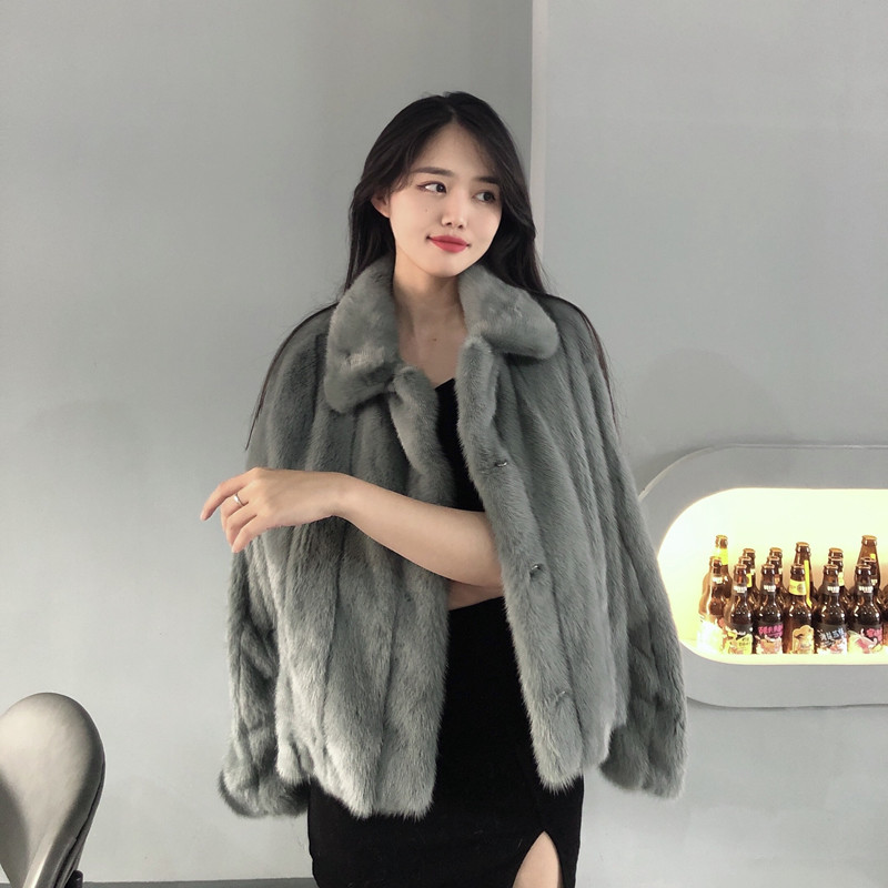 2021 winter new whole leather mink short fashion fur coat women loose fur coat casual warm