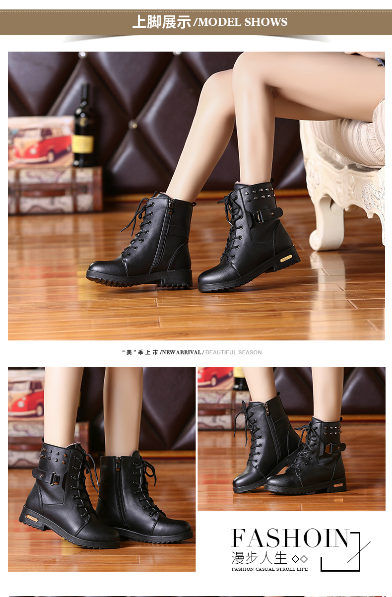 Mùa thu và mùa đông 2018 mới Giày bốt nữ Martin booties nữ giày nữ sinh viên thủy triều giày bông tuyết lưới đỏ giày nữ giày boot nữ cổ thấp