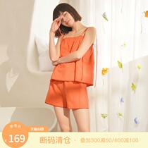 Dooduo Cocoa Spring Summer Season Pure Cotton Sexy Dew Back Beauty Back Harness Shorts Shorts Pyjamas Womens Home Clothing Casual Suit