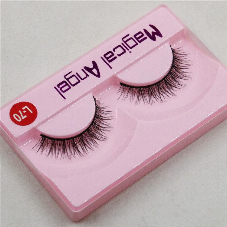 Magic Angel mài lông mi giả trang điểm nude tự nhiên nhiều lớp chéo thực tế 10 đôi mặc L70 - Lông mi giả keo kích mí the face shop