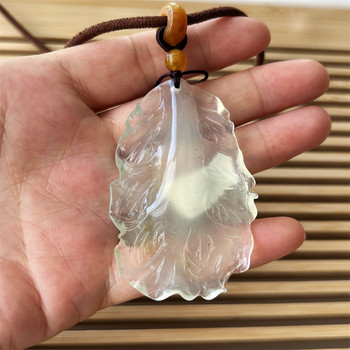 Natural xiuyan jade pendant lettuce necklace original real shot a genuine xiuyan jade pendant white ice material sweater chain