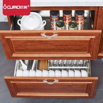 Omora basket stainless steel double kitchen cabinet bowl basket 304 flavored kitchen cupboard dishwasher bowl stand damped