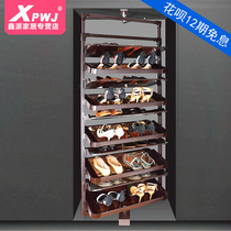 Euromo home cloakroom accessories telescopic shoe rack hardware wardrobe 360 degrees Easy rotary shoe rack multilayer shoe cabinet