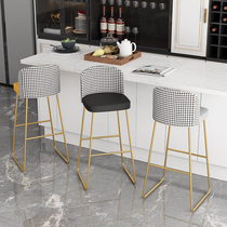 Nordic bar chair wrought iron bar stool home simple modern high stool light luxury net red bar chair bar chair