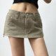 2025 new American retro simple casual low-waist zippered denim short skirt on both sides anti-exposure skirt for women