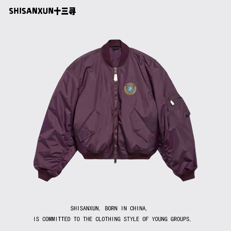 Shisanxun Winter Baseball Collar Workwear Cotton Jacket Bomber Jacket Cotton Coat Zipper Short Jacket Cool and Trendy