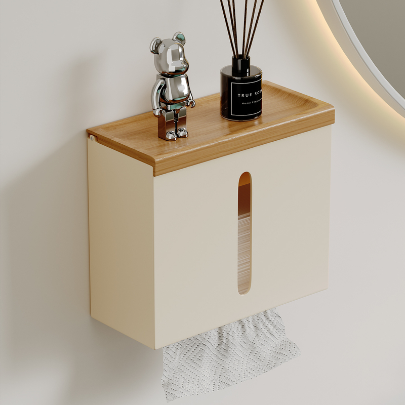 《Super Instant Discount》Walnut Tissue Box, Hand Towel Box, Wall-Mounted High-End Hotel Bathroom Toilet Paper Holder