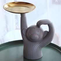  ins Spanish design Retro creative Nordic doll decoration storage tray Monkey tray Fruit plate Snack plate