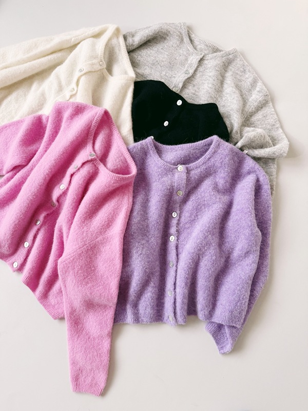 @Mv Alpaca Wool Blend Shell Button Sweater Cardigan, Same Style as Kangbaolai Yarn and Jin Gaoyin