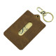 Handmade cowhide bus card set access control card bag campus card protective cover key chain mini subway card