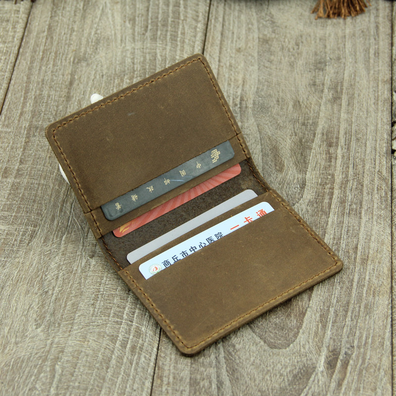 Full leather four-position card bag handmade cow leather cutting sleeve mad marpi mini zero wallet ultra-thin man