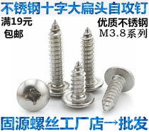 Stainless steel large flat head self-tapping screw white steel umbrella head large round head mushroom head self-tapping screw M3 82 8