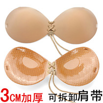  Second generation Lesbian goddess invisible chest patch 3CM thickened gathered deep V invisible underwear small chest patch Bridal wedding dress