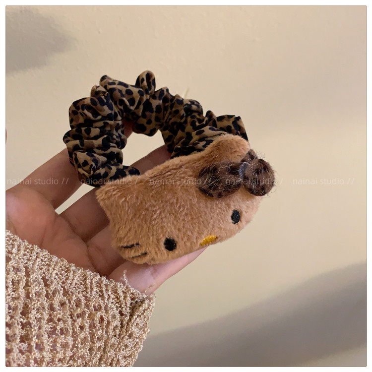 食颜派 豹纹Kitty大肠发圈【头绳发绳高级感发饰】【美式辣妹发圈】