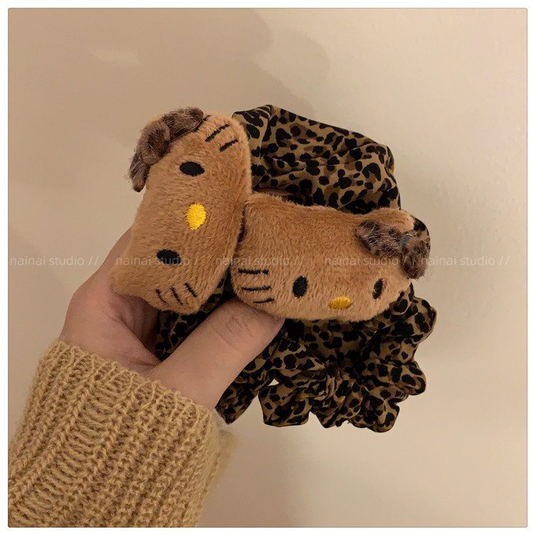 食颜派 豹纹Kitty大肠发圈【头绳发绳高级感发饰】【美式辣妹发圈】