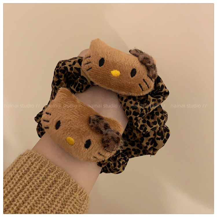 食颜派 豹纹Kitty大肠发圈【头绳发绳高级感发饰】【美式辣妹发圈】