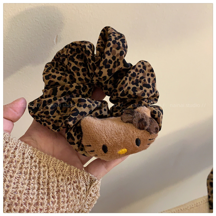 食颜派 豹纹Kitty大肠发圈【头绳发绳高级感发饰】【美式辣妹发圈】