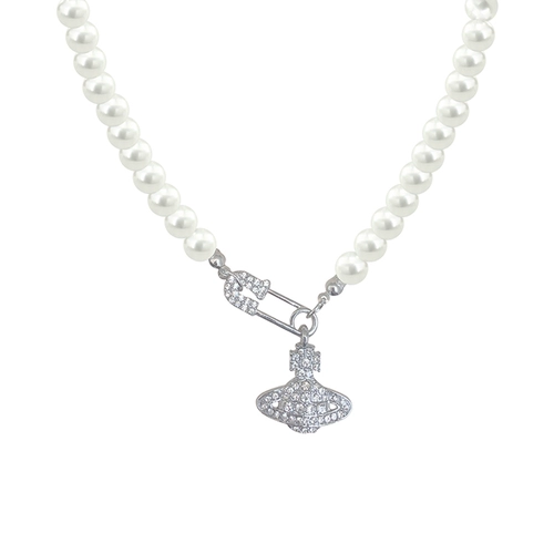 Ожерелье Сатурн, цепочка на ключицу с жемчугом для горячих девушек, новинка 2025 года, популярный стиль, цепочка на шею с нишевым дизайном, колье