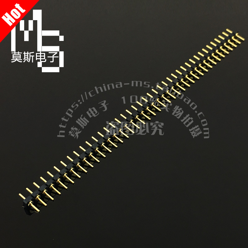 Gold-plated single row round hole pin row 1*40P round straight needle socket needle needle length 7 64 spacing 2 54MM