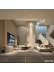 Italian Designer Villa Suspended Chandelier for Living Room and Dining Room, Duplex Apartment Living Room Linear Staircase Chandelier