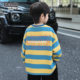 Little Elephant Ham children's clothing boys spring sweatshirt children's long-sleeved striped t-shirt 2024 new style medium and large children's style