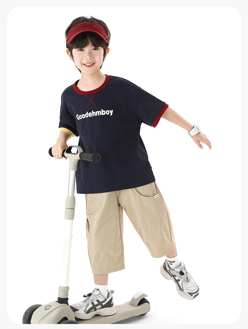 小象汉姆童装男童裤子夏薄款儿童夏装七分裤2026新款大童凉感短裤 — 28