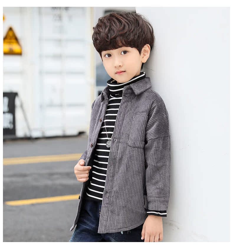 Quần áo trẻ em cho bé trai áo sơ mi cotton trẻ em áo sơ mi trẻ em trong mùa đông lớn 2018 sơ mi dài tay bé gái