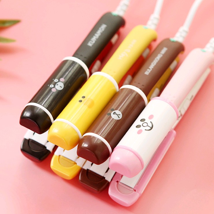 Ceramic mini curling iron hair straightener small electric splint ironing board straight curling dual-purpose perm air bangs straight plate clip