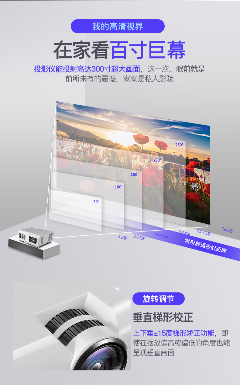 Máy chiếu gia đình HD 1080p4k wifi thông minh không dây 3D rạp chiếu phim gia đình điện thoại di động văn phòng máy chiếu di động