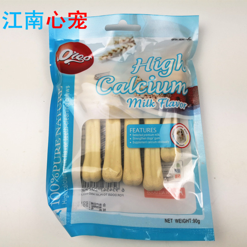 Ouguo milk-flavored teething stick dog treats 90g dog teething treats chewing gum cleaning teeth