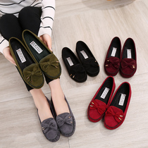 Spring and Autumn Old Beijing Cloth Shoes Doudou Shoes Womens Shoes Flat Set Feet Casual Work Shoes Non-slip Soft Bottom Maternity Mother Shoes