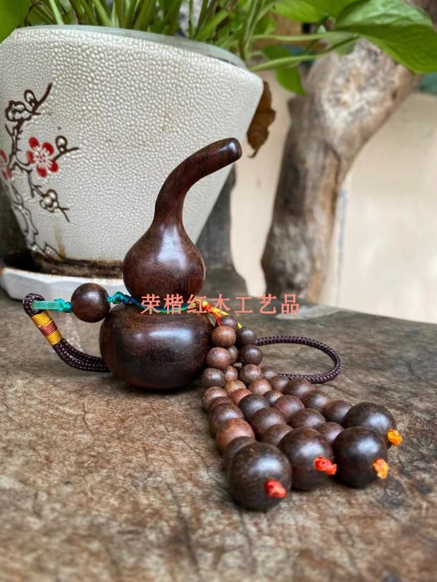 Vietnam Red Wood Red Acid Branches Craftsmanship Gift Pendulum Decoration Large Red Acid Branches Old Stock Gourd Foru Hand Woven Handlebar Gift Giving Gift
