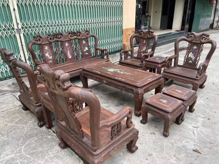 Vietnamese Red Wood Furniture Innate Lao Acid Branch Toe Yellow Sandalwood Sofa Warfare National Fairy Peach  Paint Off Lacquered Logs