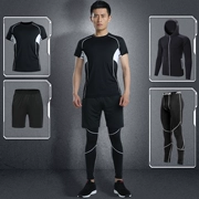 Lu Yifan quần áo thể dục nam nhanh khô quần áo thể thao phù hợp với phòng tập thể dục mùa xuân và mùa hè quần áo tập thể dục tay ngắn nam