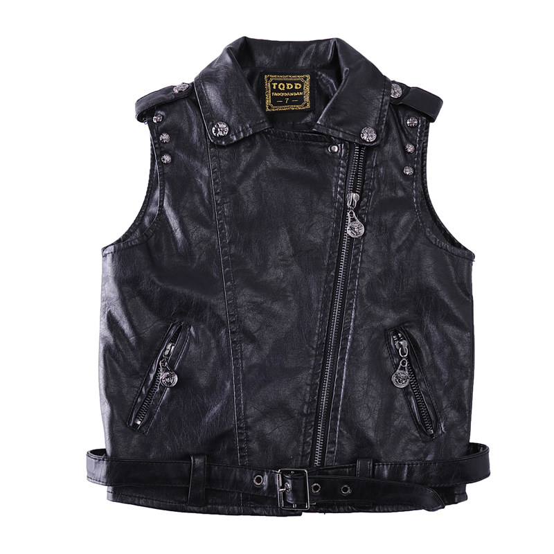 Small and medium children 2020 Spring and Autumn Han Edition Children's Clothing New Boy's handsome rivet design zipper vest