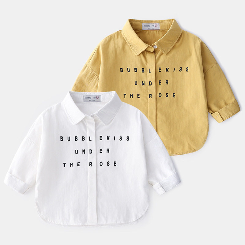 Korean version of the children's shirt thin section baby casual cotton top 2021 spring and autumn new children's clothing boys shirt long sleeve