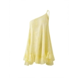 Желтая летняя юбка, французский стиль, эффект подтяжки, подходит для подростков, юбка-пачка