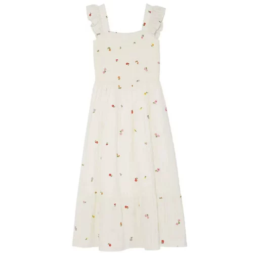 Летнее приталенное платье, корсет, длинная юбка, квадратный вырез, в цветочек, по фигуре, с рукавом