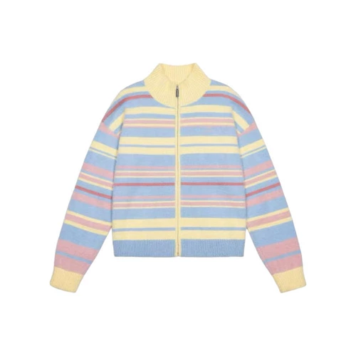 Трикотажный осенний кардиган, дизайнерский свитер с молнией, куртка, тренд сезона