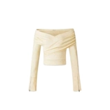 Сексуальное термобелье, приятный телу лонгслив, французский стиль, открытые плечи, осеннее, V-образный вырез