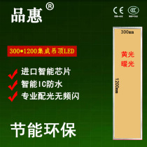 300*1200 integrated ceiling LED flat light yellow light aluminum gusset gypsum board 30x120 aluminum square pass warm color light