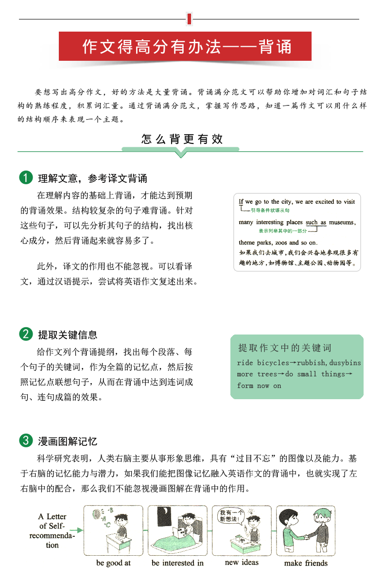 2018pass绿卡图书漫画图解中考英语满分作文