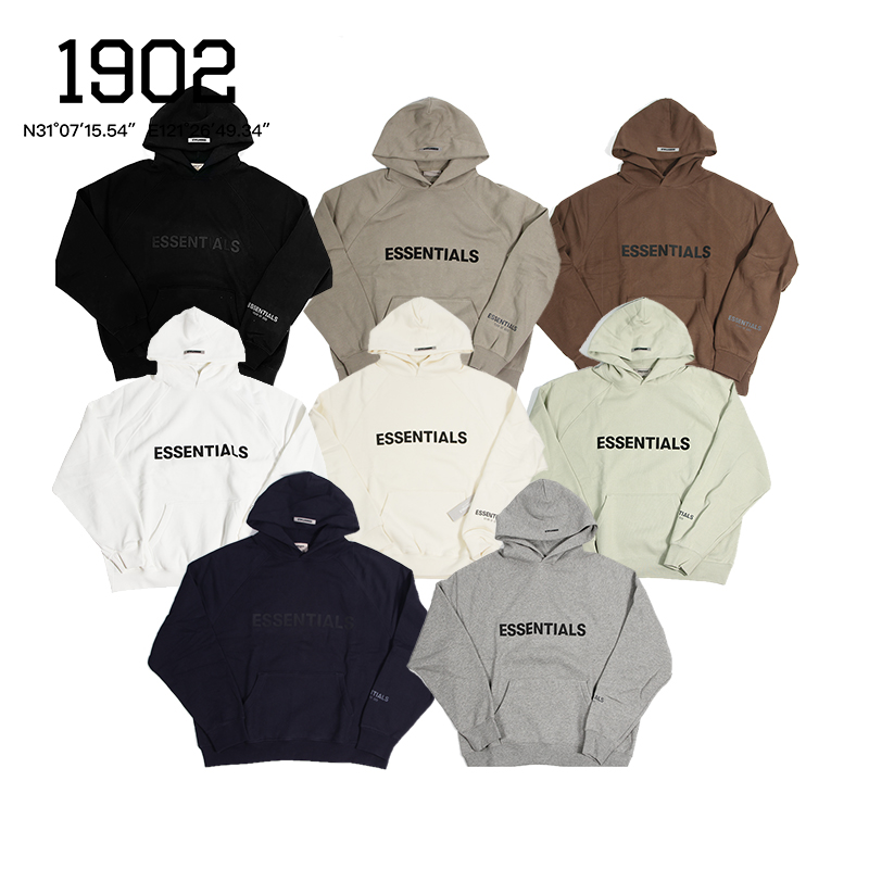 Stock FOG Fear Of God Essentials 20ss double-line high street cuff reflective sweatshirt hoodie