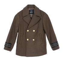 Skyscraper male and female childrens autumn and winter jacket handsome and turttiled double-row buttoned childrens wool big coat