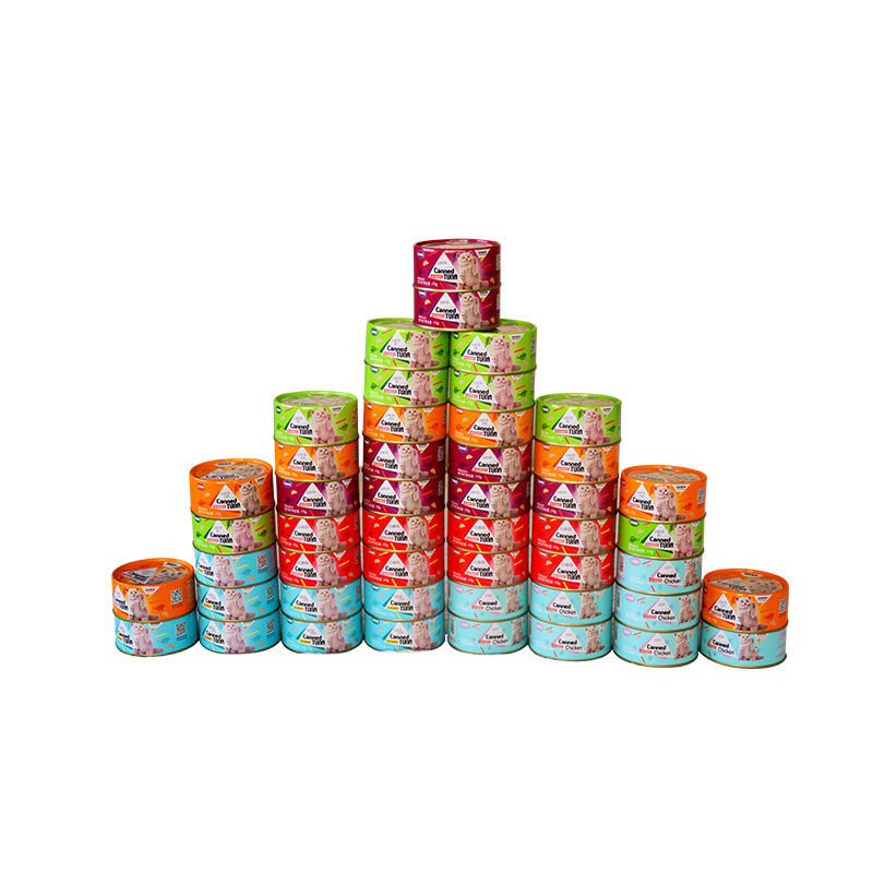 Baokaka Cat Canned Food Cat Snacks Wet Food Snacks Fish Canned Food for Adult and Young Cats to Gain Weight and Develop Cheeks 170g Whole Box 48 Cans