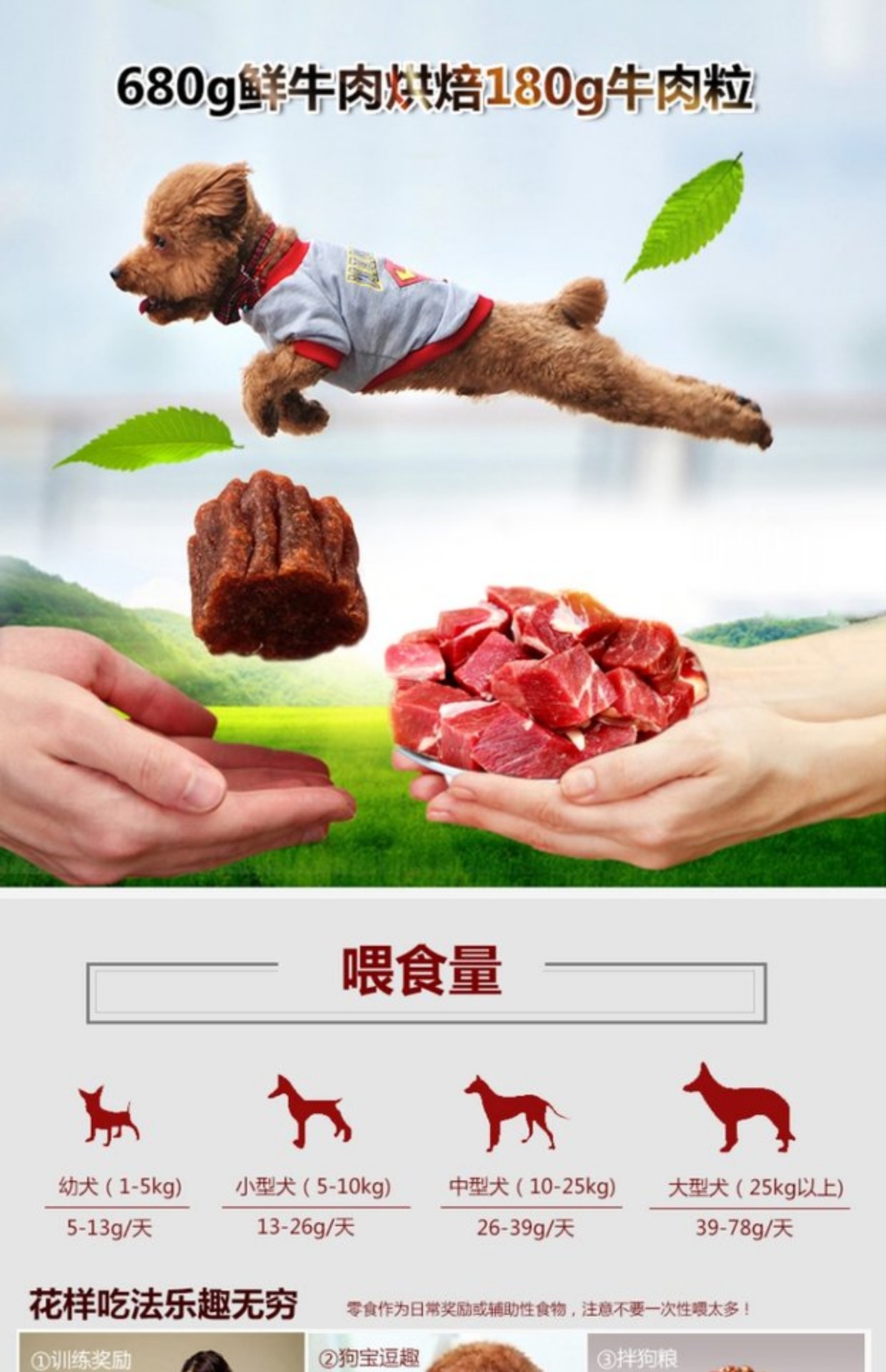Mai Fudi Thịt bò ngũ cốc Teddy Dog Snacks Pet Snacks Dog Snacks Pupgie mài 180g royal canin cho chó con