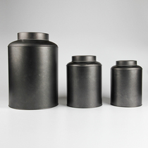 Tea pot metal large round barrel loose tea storage tea tinplate gift box universal packaging tangerine peel storage tank