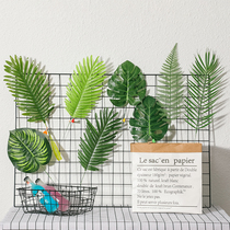Simple ins Nordic simulation leaves home decoration simulation leaf grid Photo Wall photo photography props