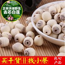 Honghu ground lotus seeds farm specialty handmade lotus rice lotus seeds dry goods 500g powdered waxy cored white lotus
