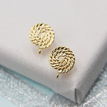 High quality earrings diy material Copper plated 18K real gold mosquito coil plate stud earrings earrings accessories handmade trinkets